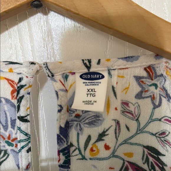 Old Navy Floral Print Blouse - Blue and Green - Picture 2 of 5